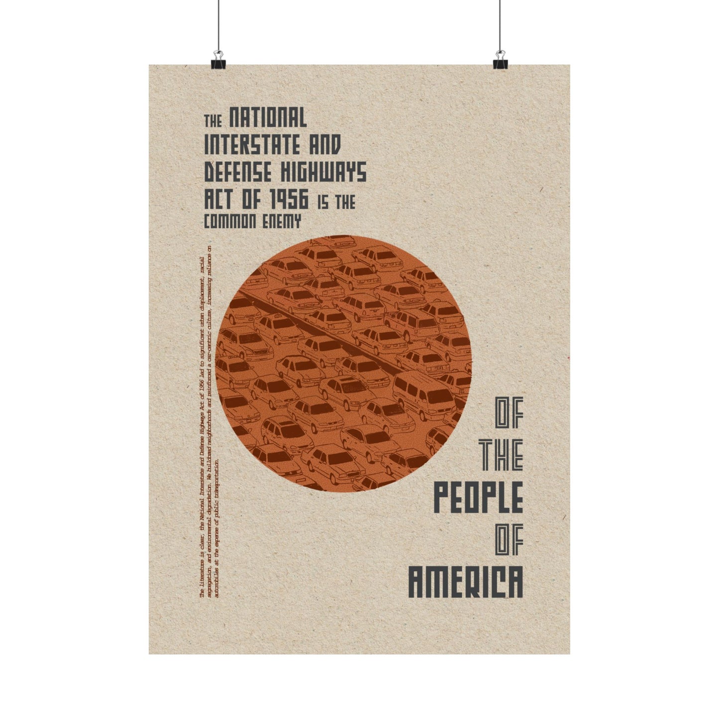 Anti Urban Highway Propaganda Poster (Matte Vertical Posters, Retro Political Wall Art, Urban Activism Print, City Planning Protest Decor)