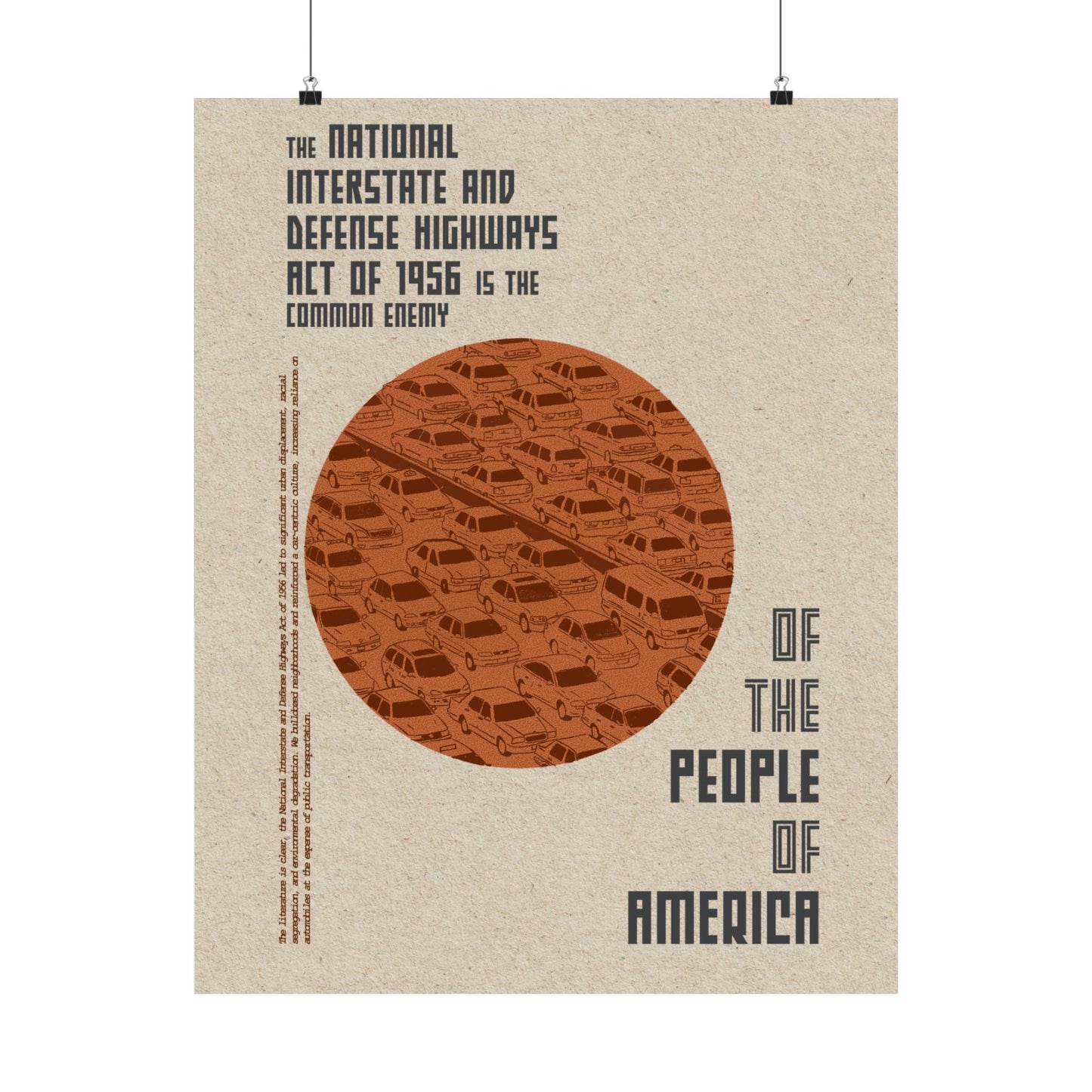 Anti Urban Highway Propaganda Poster (Matte Vertical Posters, Retro Political Wall Art, Urban Activism Print, City Planning Protest Decor)