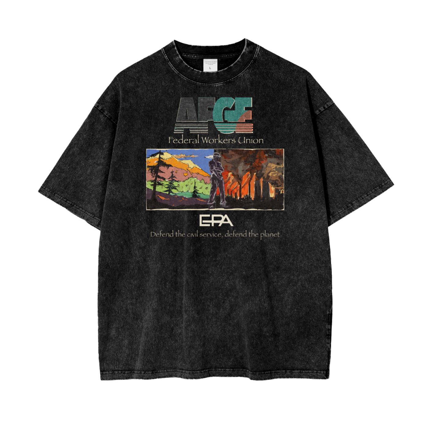 EPA Federal Workers Union T-Shirt – Support Public Service & Worker Solidarity Oversize Snow Washed T-Shirt