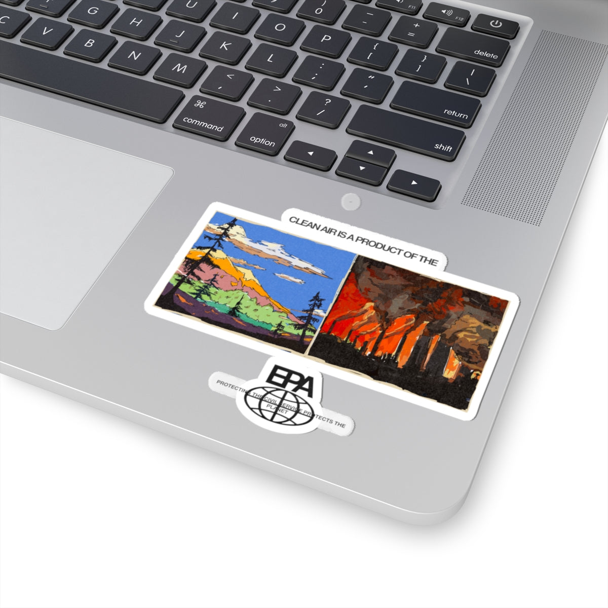 Environmental Protection Agency Kiss-Cut Stickers, Clean Air Cool Vinyl Decals, Eco-Friendly Laptop Sticker, Earth Day Gift, Climate Change
