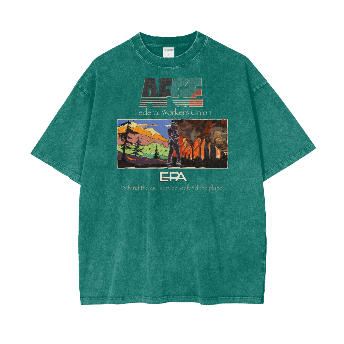 EPA Federal Workers Union T-Shirt – Support Public Service & Worker Solidarity Oversize Snow Washed T-Shirt