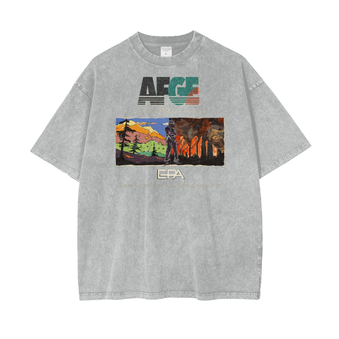 EPA Federal Workers Union T-Shirt – Support Public Service & Worker Solidarity Oversize Snow Washed T-Shirt