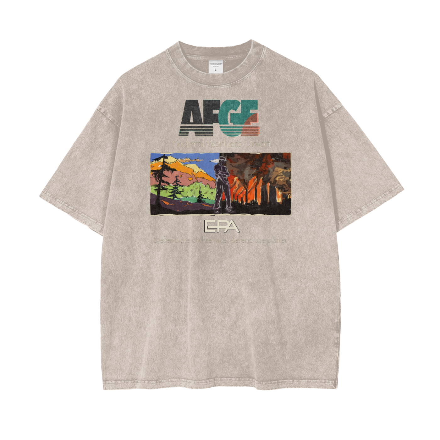 EPA Federal Workers Union T-Shirt – Support Public Service & Worker Solidarity Oversize Snow Washed T-Shirt