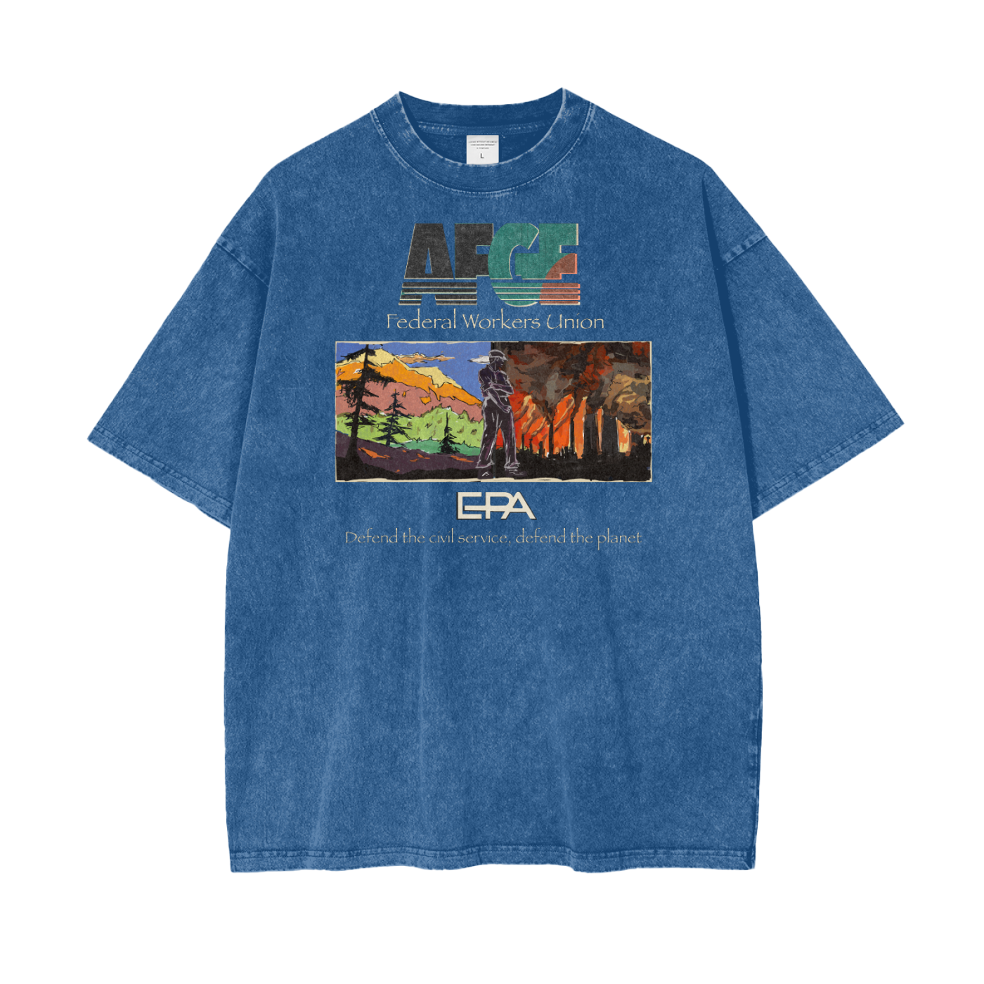EPA Federal Workers Union T-Shirt – Support Public Service & Worker Solidarity Oversize Snow Washed T-Shirt