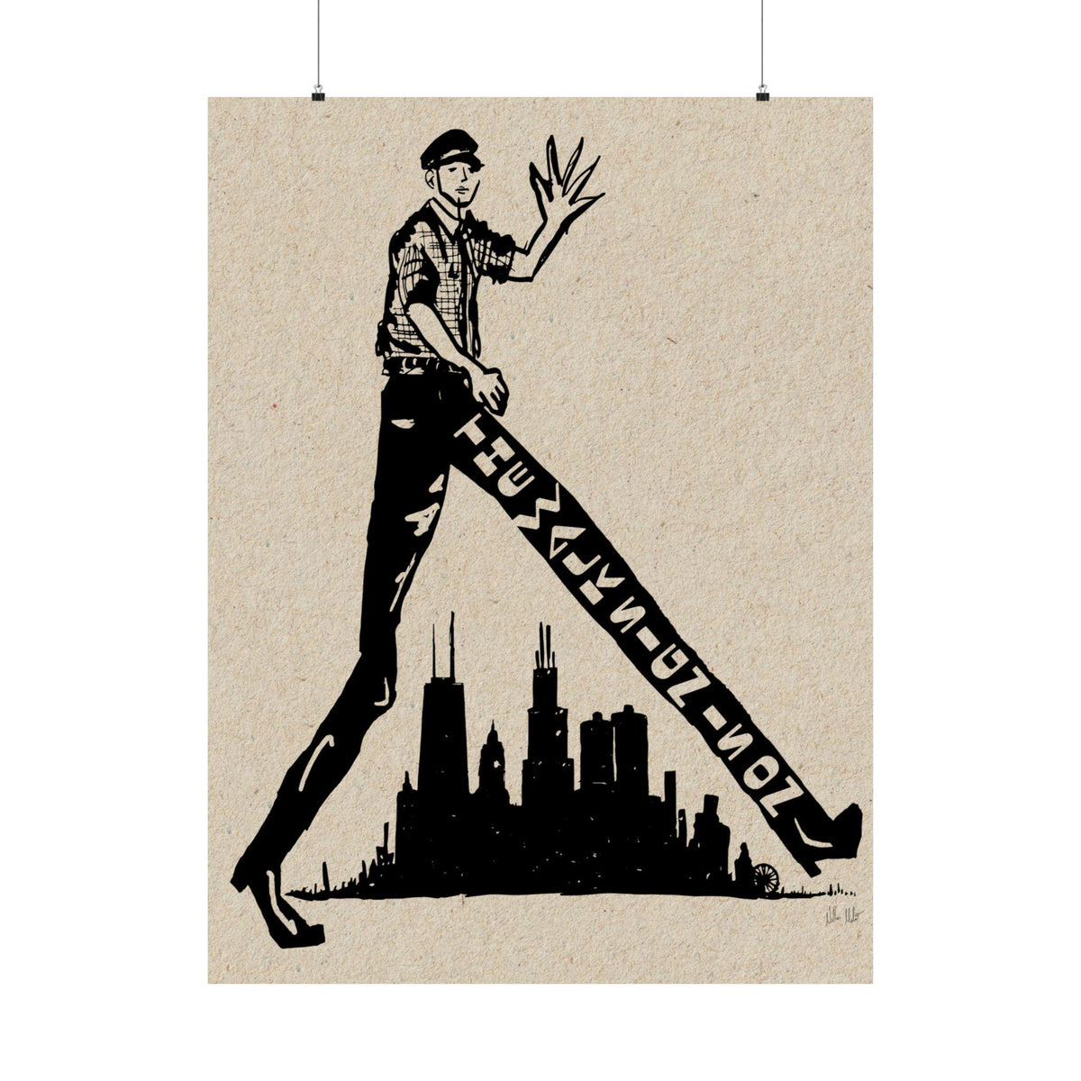 The Walk Sign Is On Chicago cityscape poster