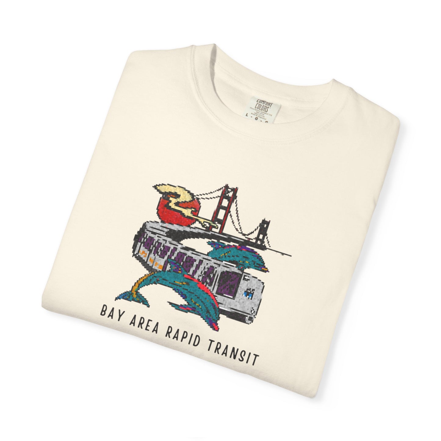 Bay Area Transit T-Shirt, BART Unisex Graphic Tee, Pixelated Retro 90s Style, California Gift, Eco-Friendly Casual Wear