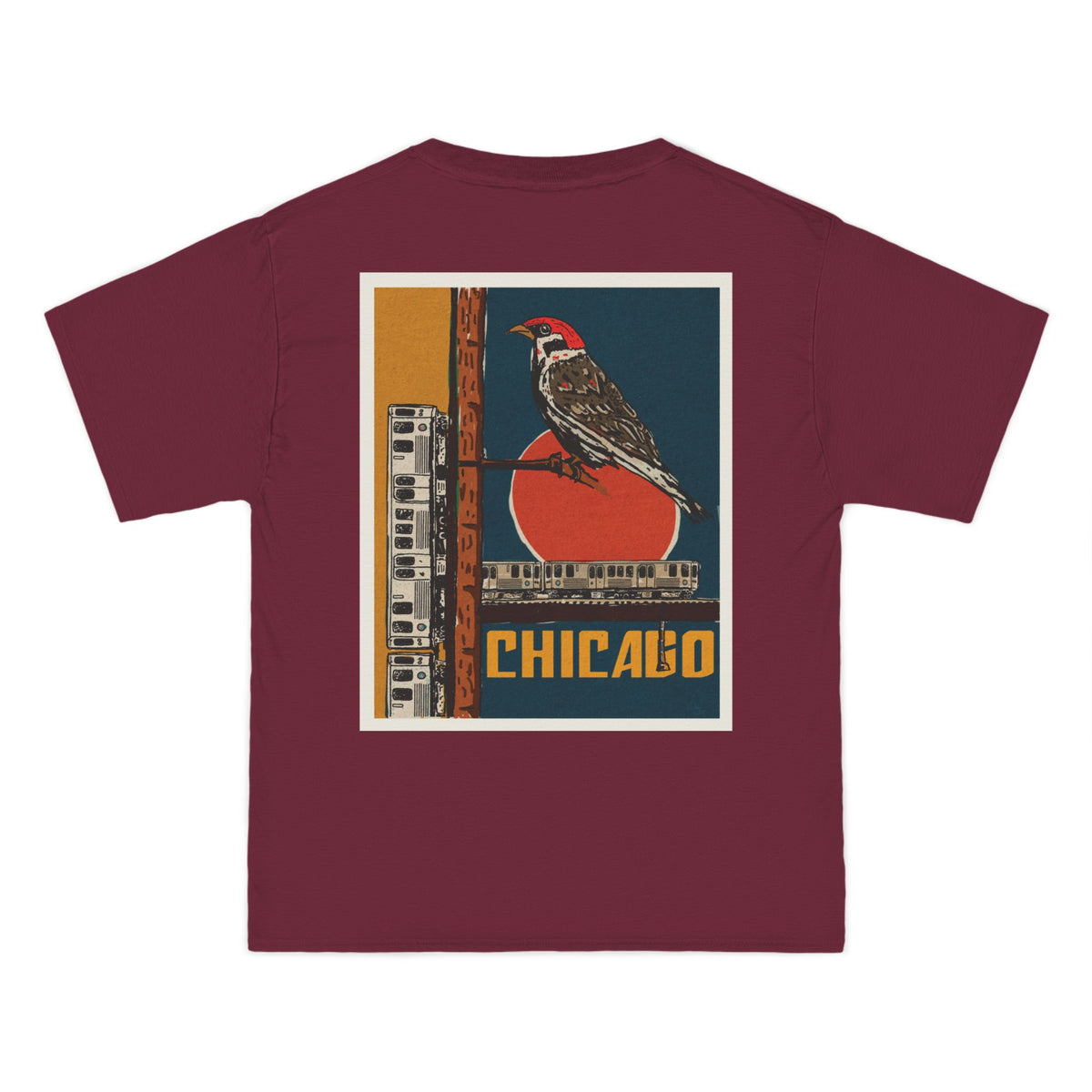 Chicago Bird Club tee with a vintage CTA style bird design