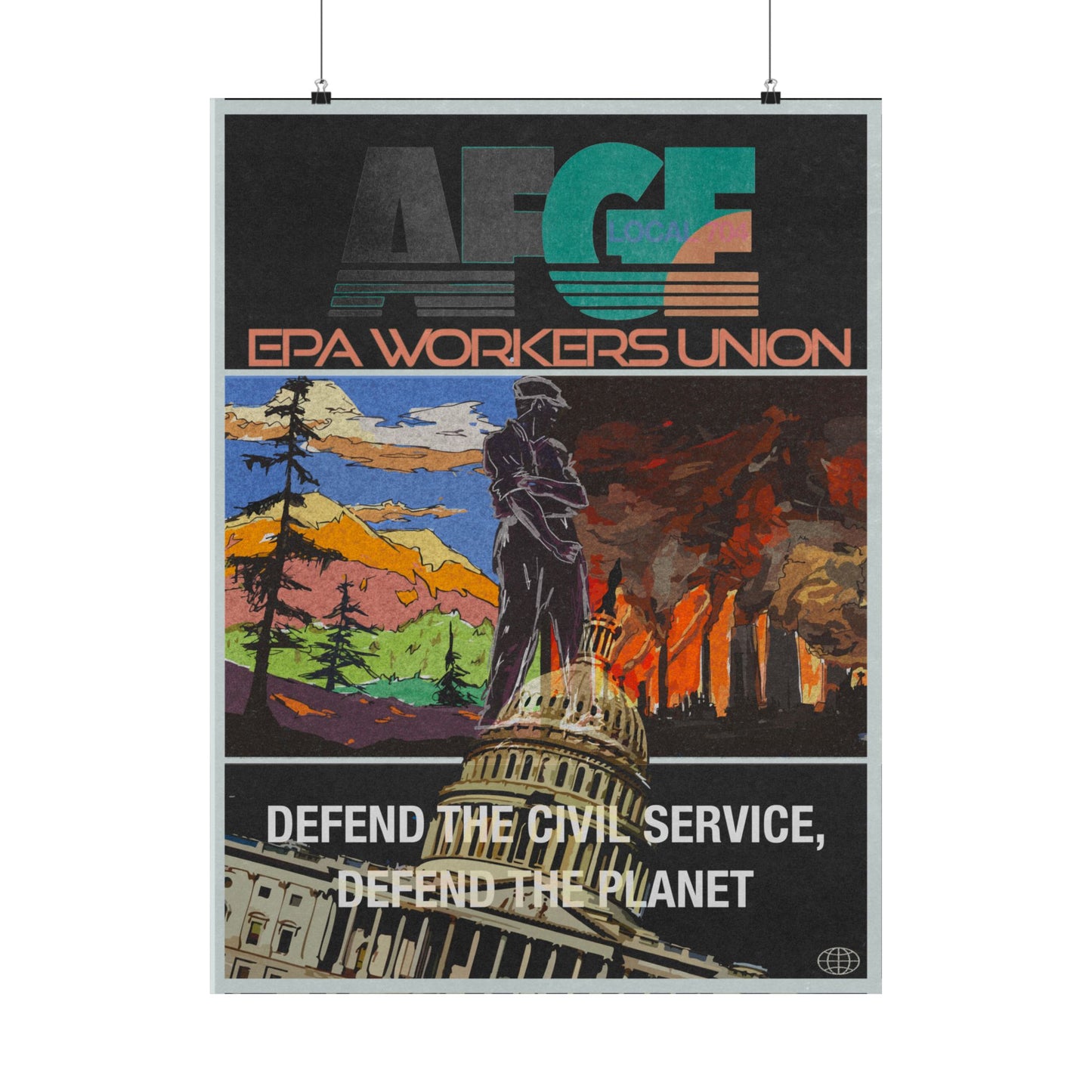 EPA Federal Workers Union Support Poster - Profits go to AFGE's Mutual Aid Fund for Laid-Off Workers, Union Propaganda Wall Art,