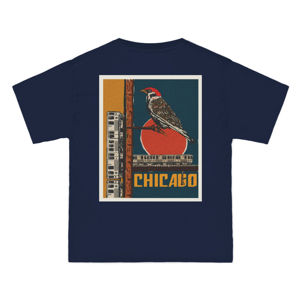 Chicago Bird Club tee with a vintage CTA style bird design