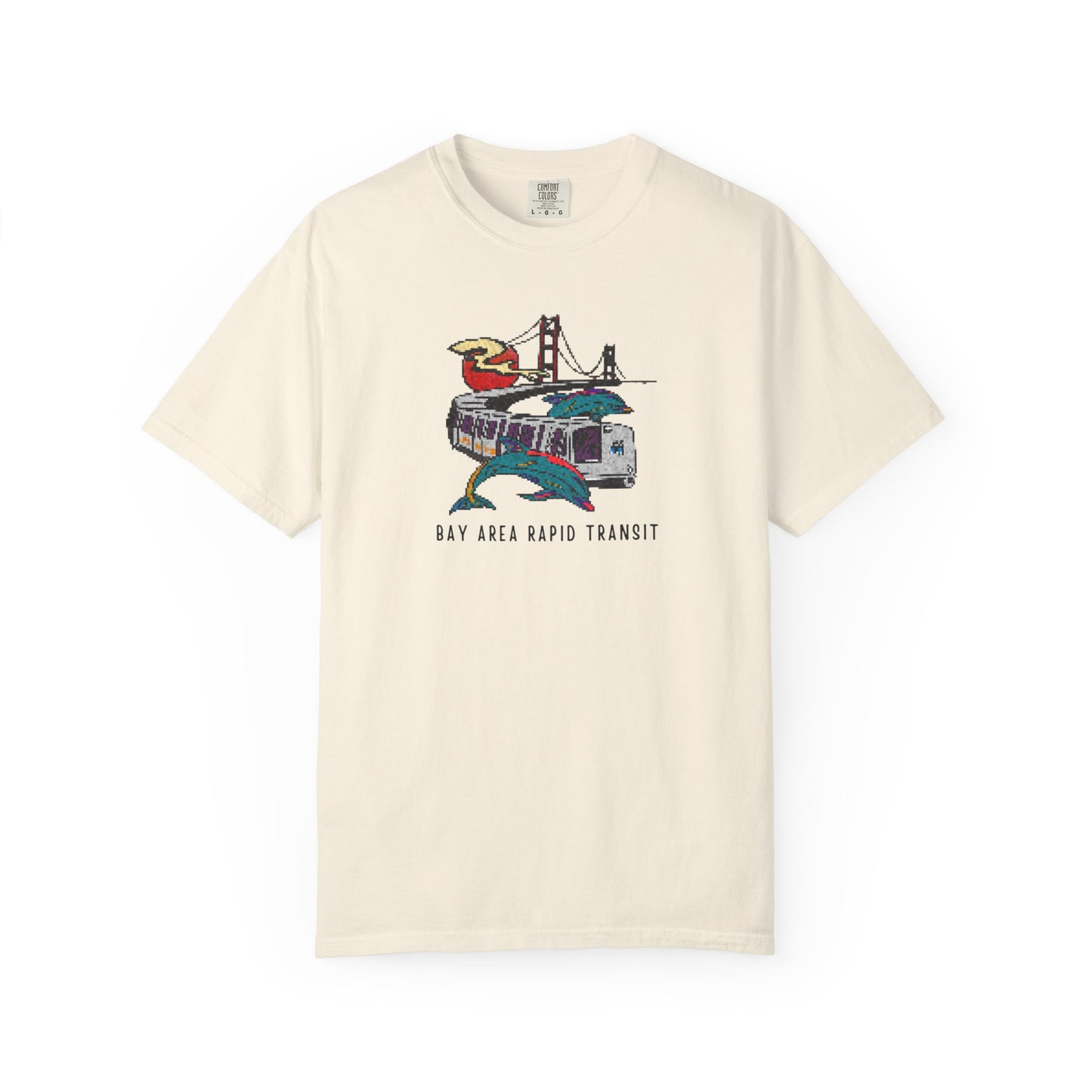 Bay Area Transit T-Shirt, BART Unisex Graphic Tee, Pixelated Retro 90s Style, California Gift, Eco-Friendly Casual Wear