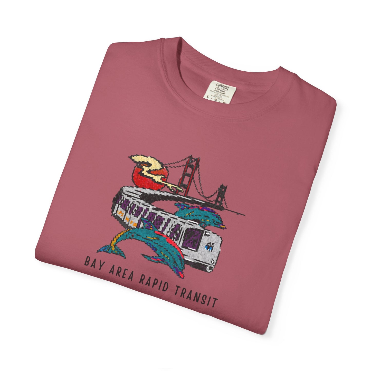 Bay Area Transit T-Shirt, BART Unisex Graphic Tee, Pixelated Retro 90s Style, California Gift, Eco-Friendly Casual Wear