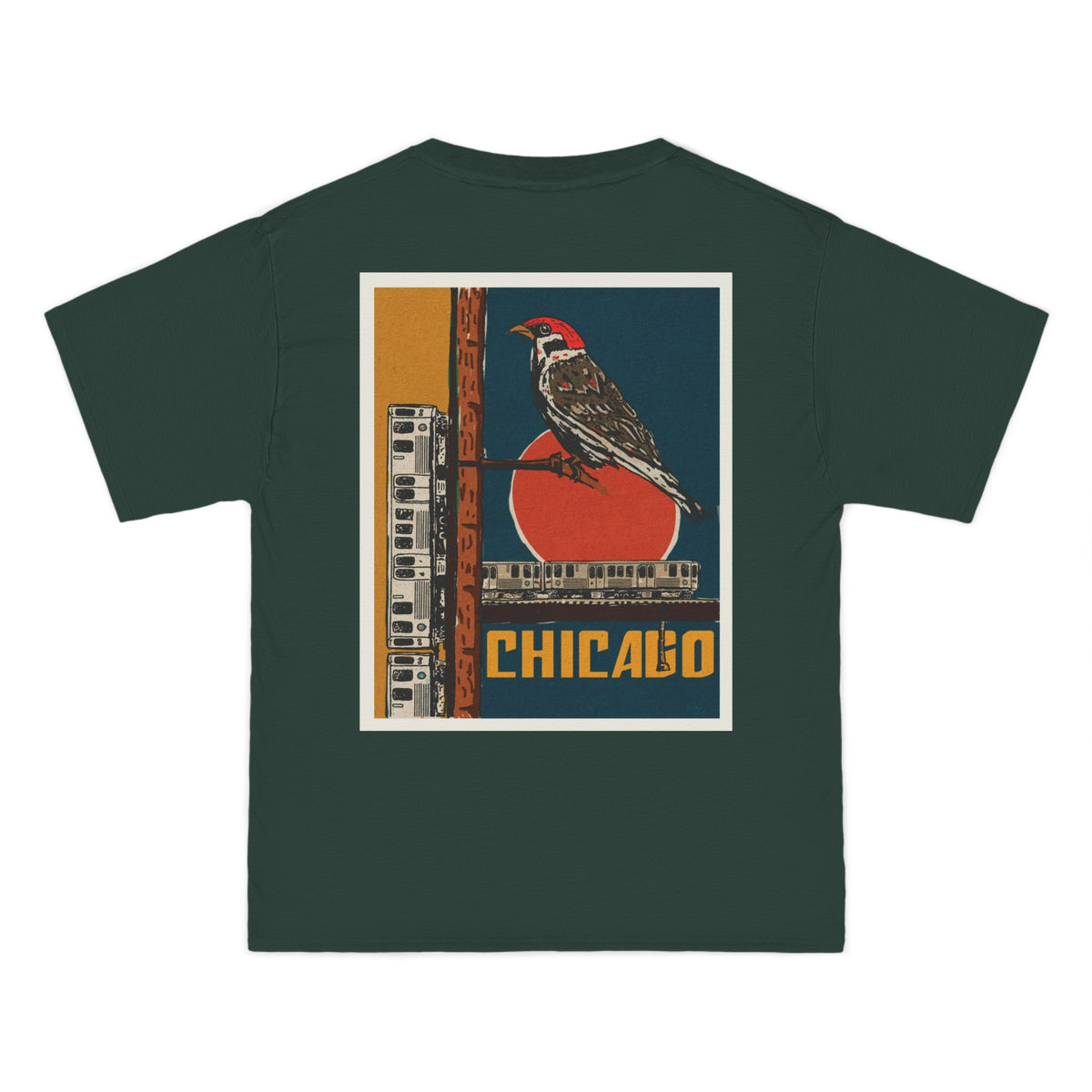 Chicago Bird Club tee with a vintage CTA style bird design