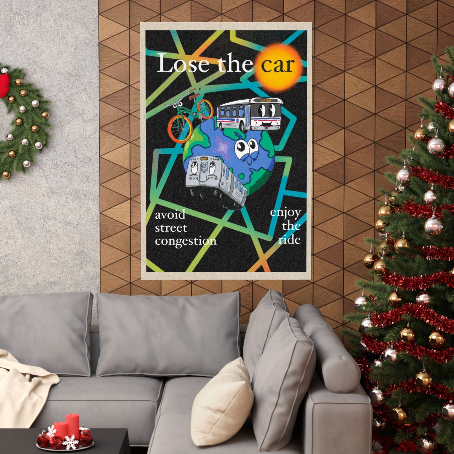 Transit Poster, Matte Vertical Print, Urban Transportation Decor, Travel Gift, Street Map Artwork