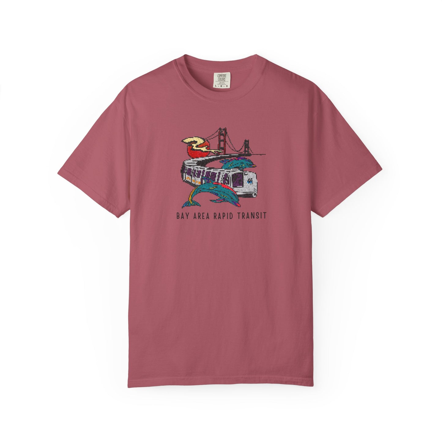Bay Area Transit T-Shirt, BART Unisex Graphic Tee, Pixelated Retro 90s Style, California Gift, Eco-Friendly Casual Wear