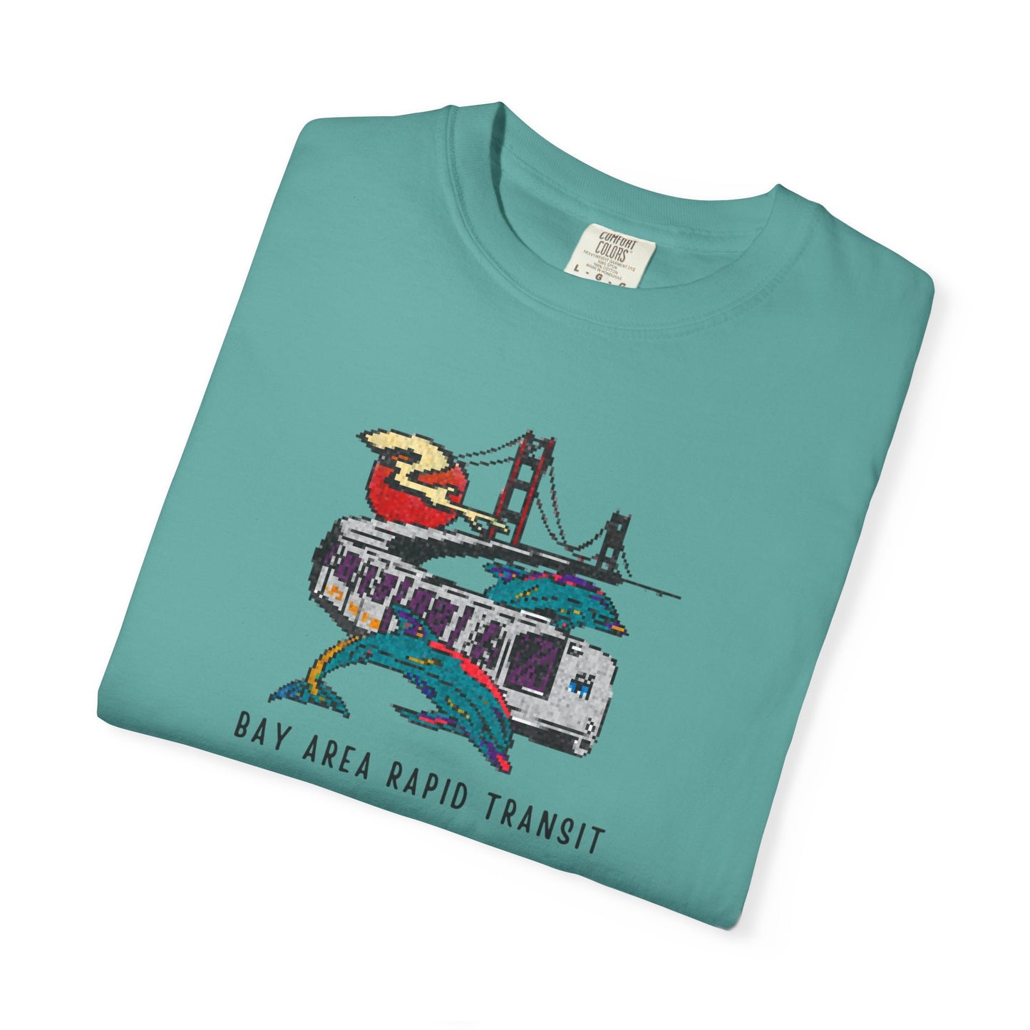 Bay Area Transit T-Shirt, BART Unisex Graphic Tee, Pixelated Retro 90s Style, California Gift, Eco-Friendly Casual Wear