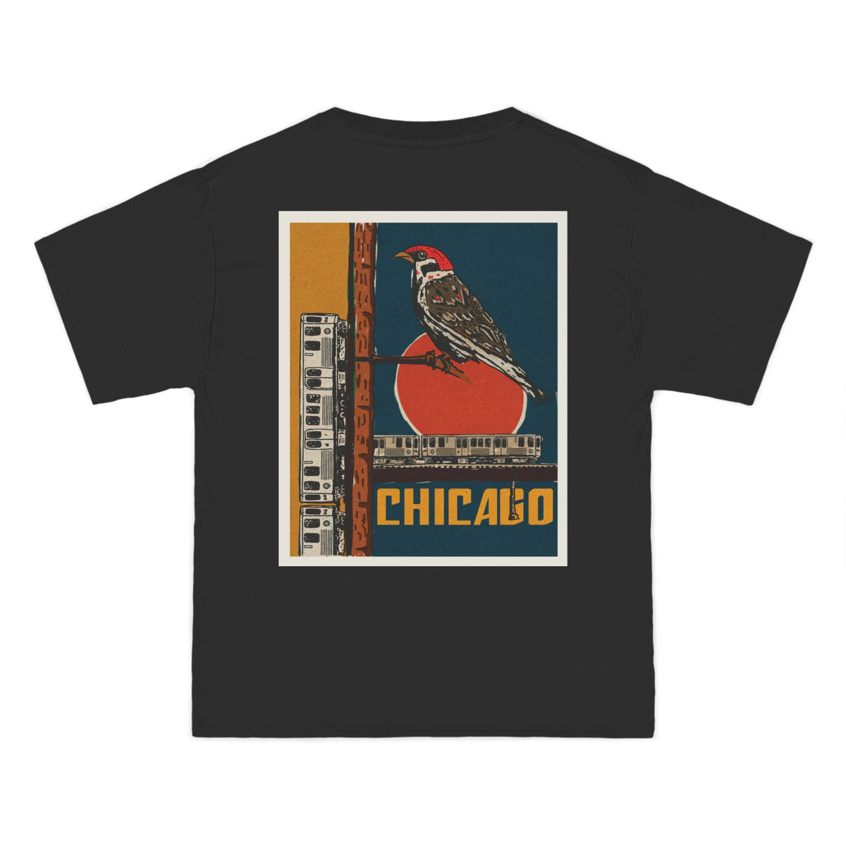 Chicago Bird Club tee with a vintage CTA style bird design