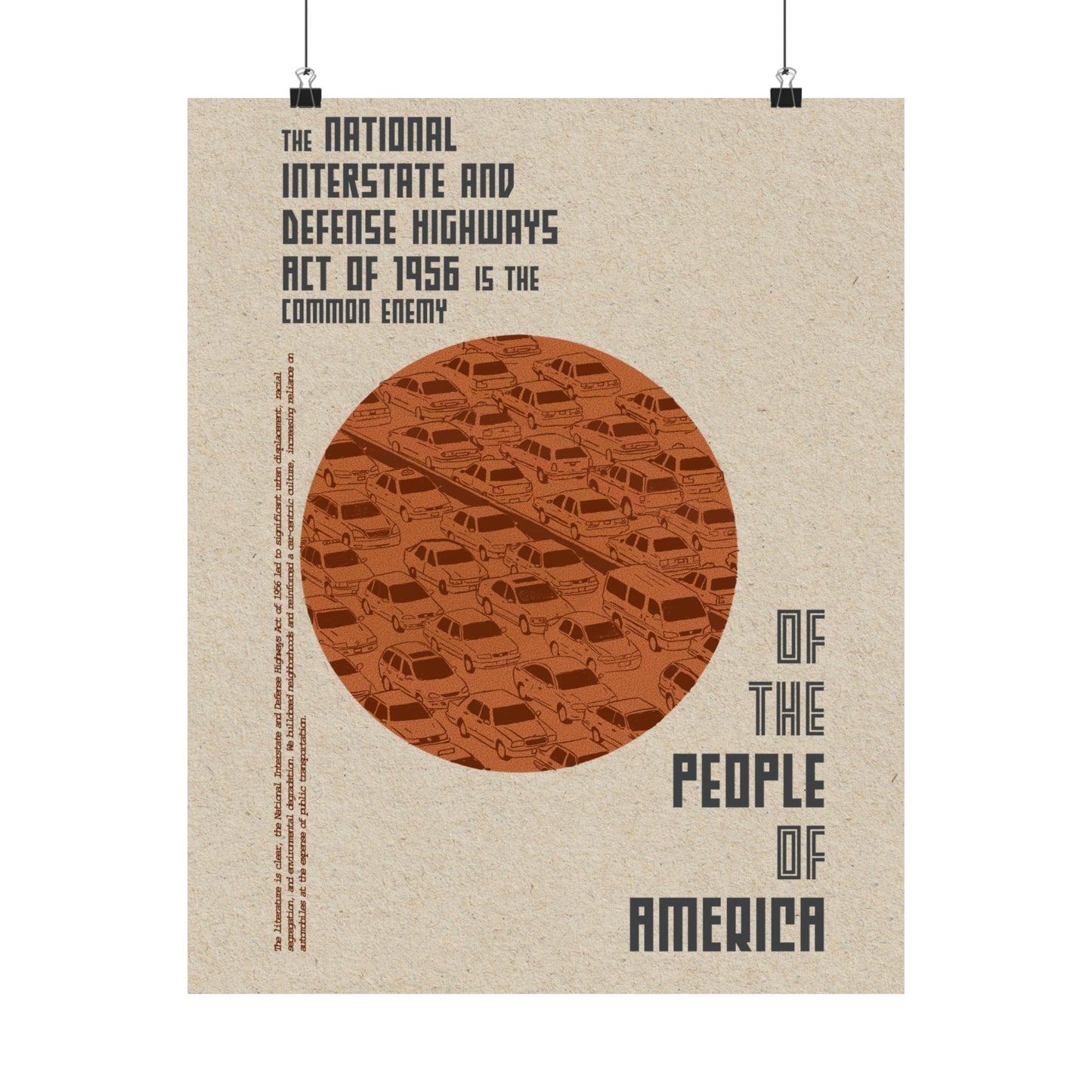 Anti Urban Highway Propaganda Poster (Matte Vertical Posters, Retro Political Wall Art, Urban Activism Print, City Planning Protest Decor)