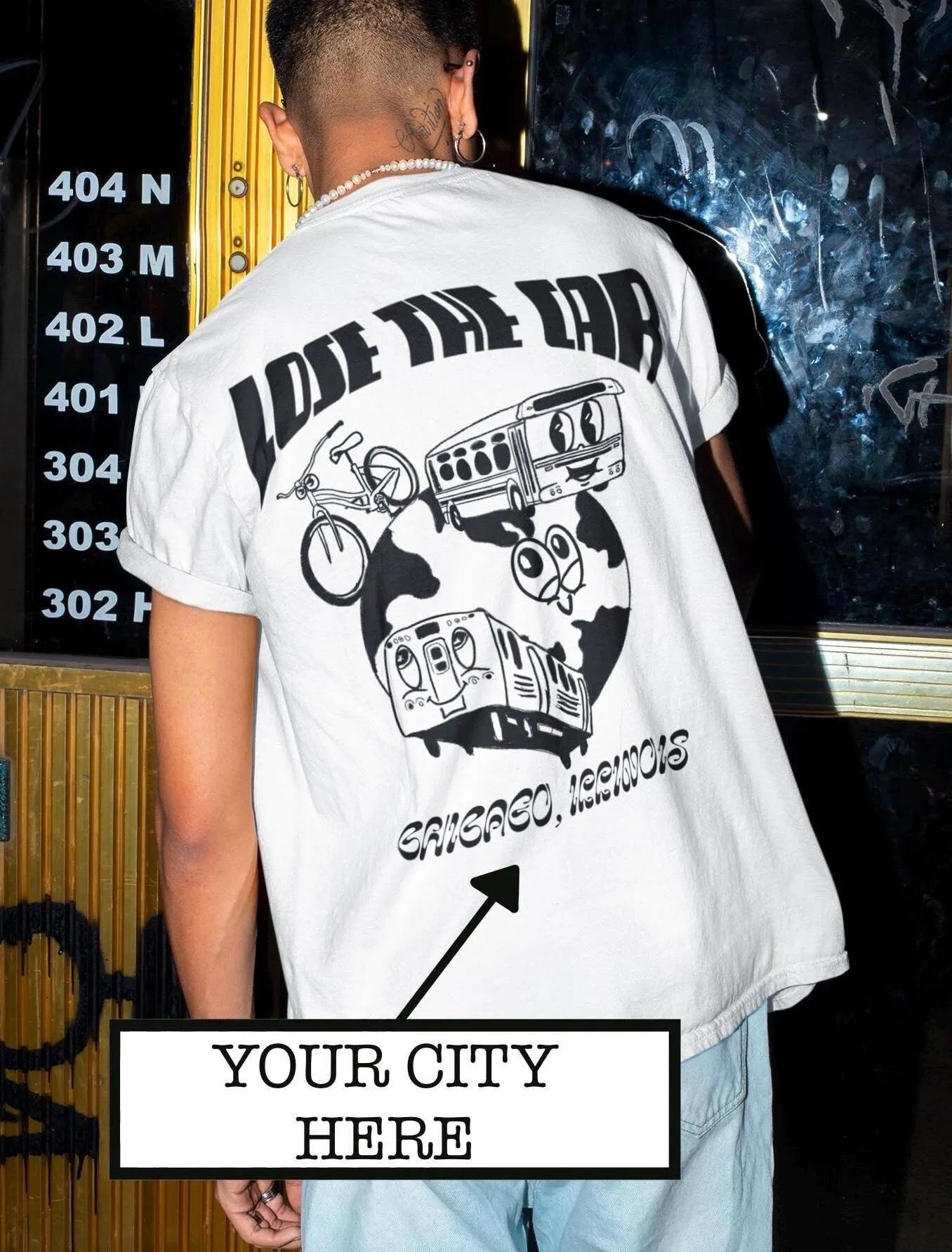 Lose the Car - Urban Communters, *Personalization to any city*, Comfort Colors Tee, Street Style Shirt, Cycling Shirt, Transit Gift