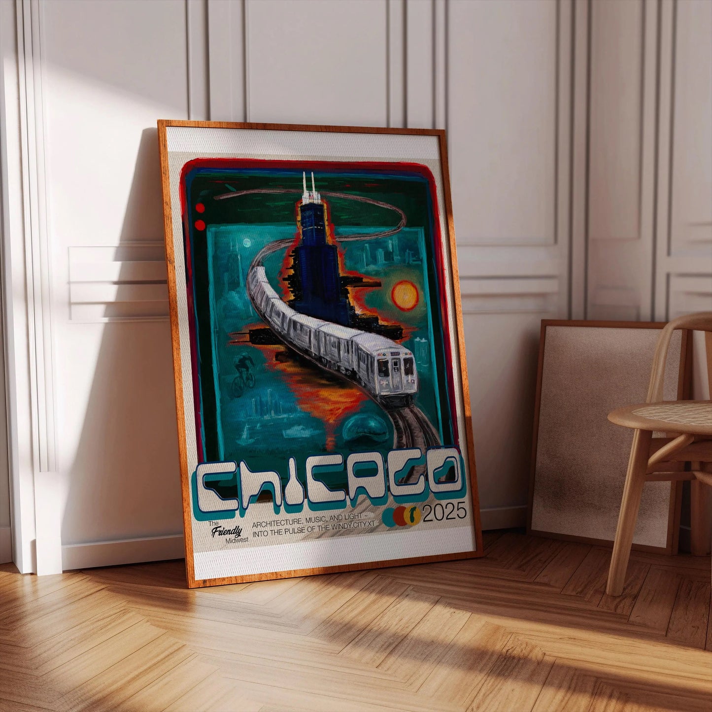 Cityscape Chicago 2025 Vertical Poster - Urban Home Decor, Matte City Skyline Art Print, Chicago Wall Art, Travel Poster Gift,  Christmas
