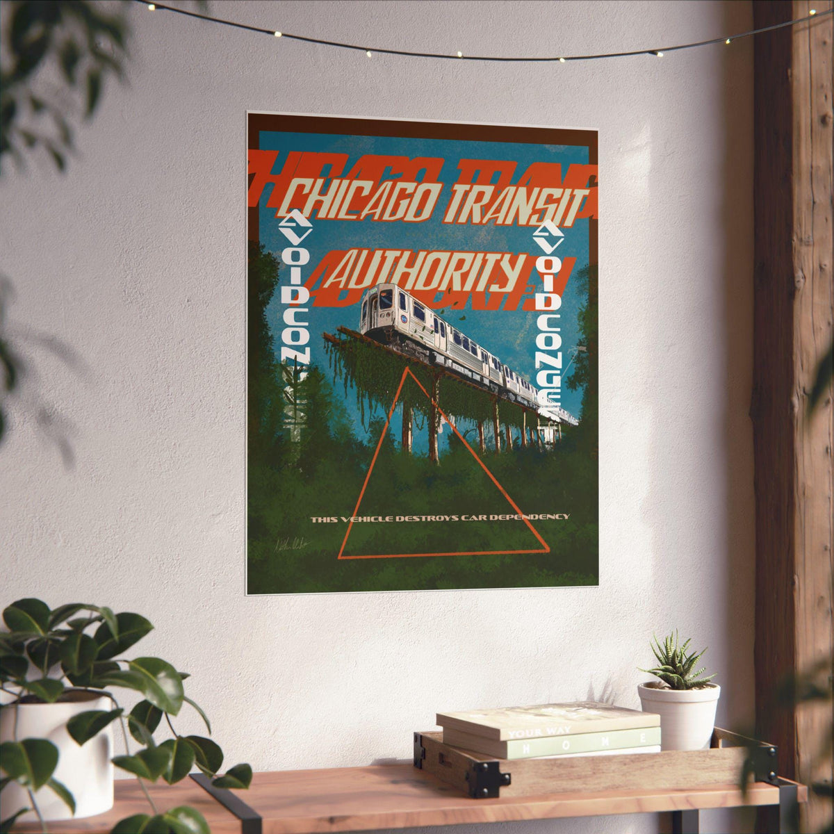 CTA Avoid Congestion vintage Chicago transit poster