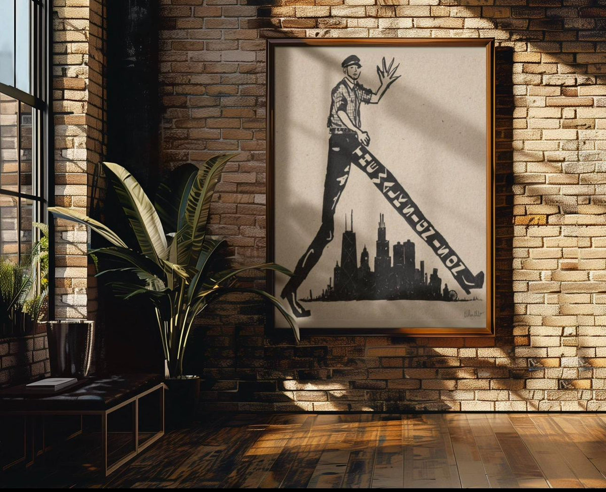 The Walk Sign Is On Chicago cityscape poster