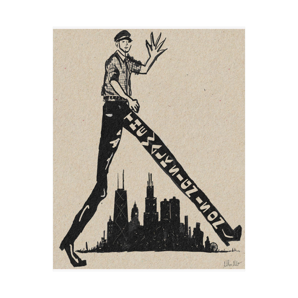 The Walk Sign Is On Chicago cityscape poster