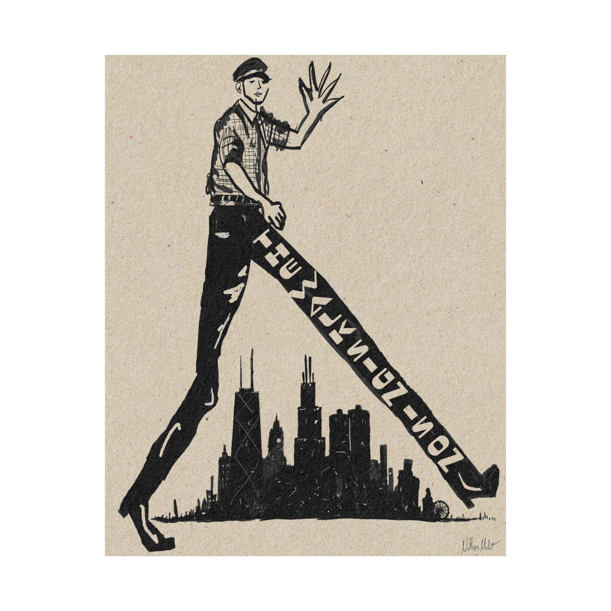 The Walk Sign Is On Chicago cityscape poster
