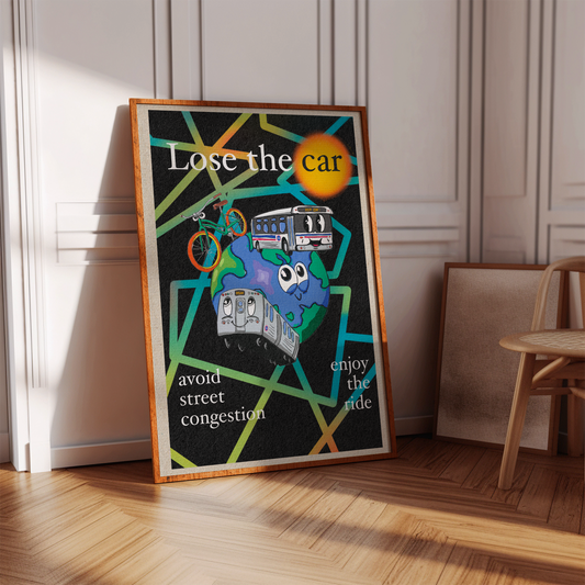 Transit Poster, Matte Vertical Print, Urban Transportation Decor, Travel Gift, Street Map Artwork
